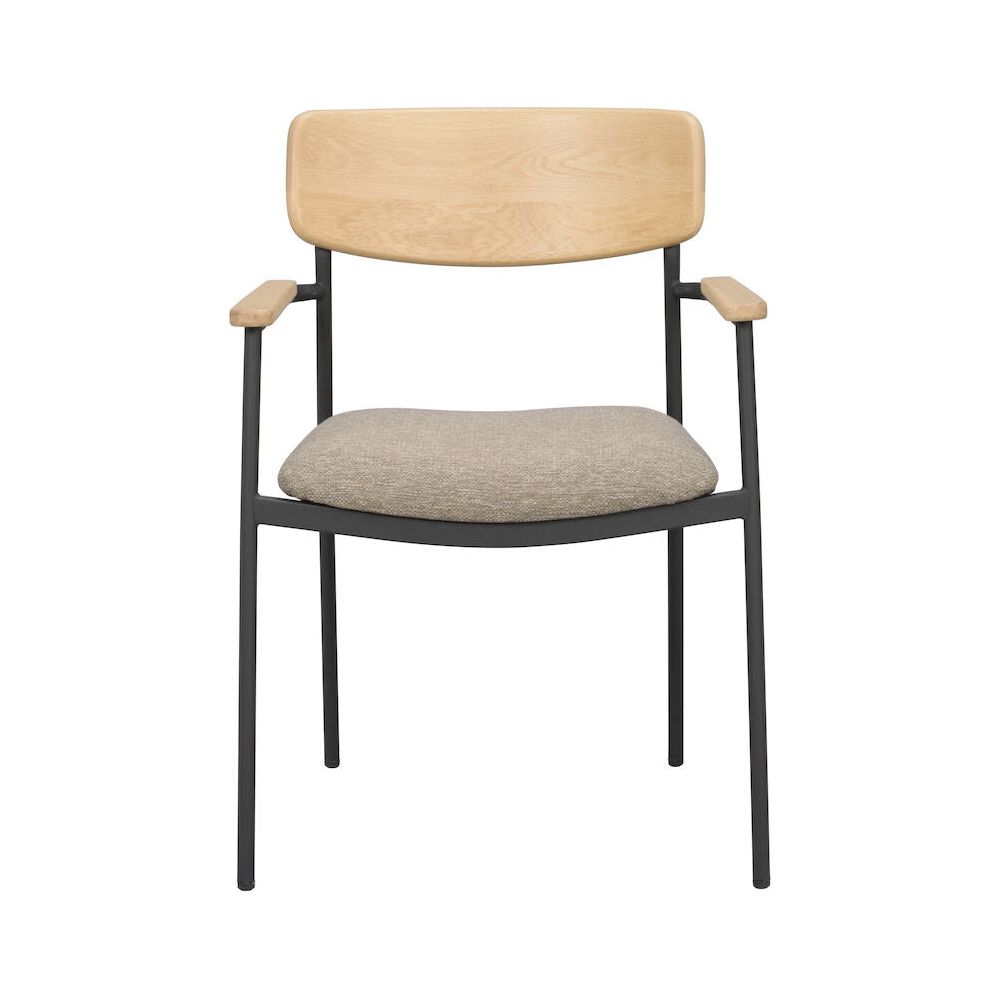 MAYMONT Esszimmerstuhl Eiche/dunkelbeige/schwarz 59x53x83cm - ZEN ZONE