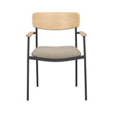 MAYMONT Esszimmerstuhl Eiche/dunkelbeige/schwarz 59x53x83cm - ZEN ZONE