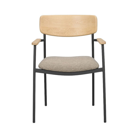 MAYMONT Esszimmerstuhl Eiche/dunkelbeige/schwarz 59x53x83cm - ZEN ZONE
