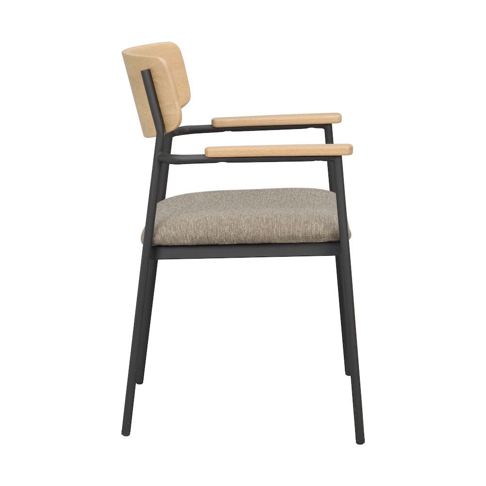 MAYMONT Esszimmerstuhl Eiche/dunkelbeige/schwarz 59x53x83cm - ZEN ZONE