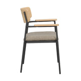 MAYMONT Esszimmerstuhl Eiche/dunkelbeige/schwarz 59x53x83cm - ZEN ZONE