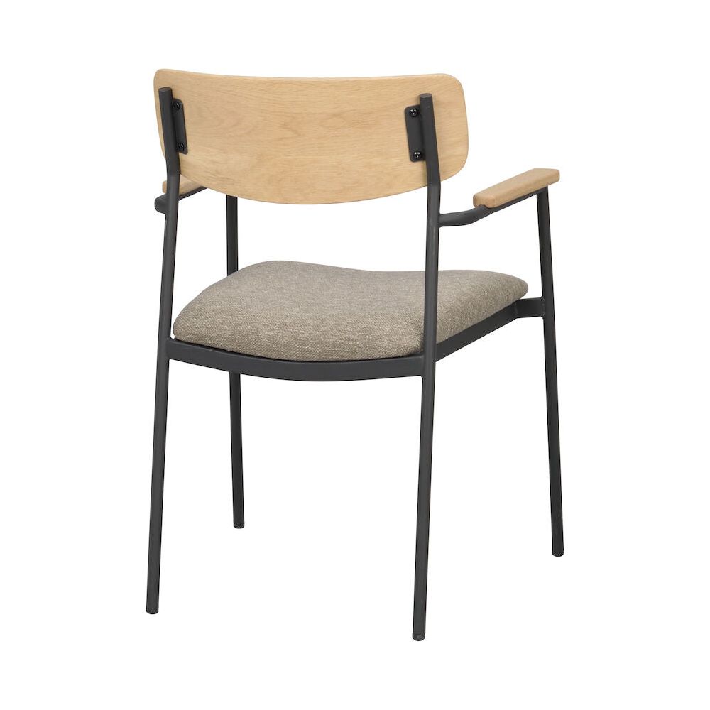 MAYMONT Esszimmerstuhl Eiche/dunkelbeige/schwarz 59x53x83cm - ZEN ZONE