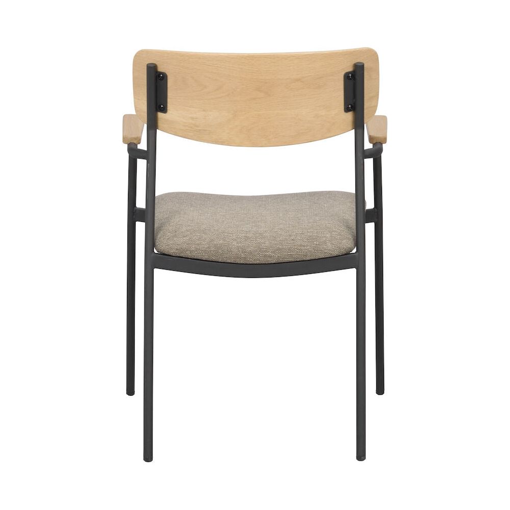 MAYMONT Esszimmerstuhl Eiche/dunkelbeige/schwarz 59x53x83cm - ZEN ZONE