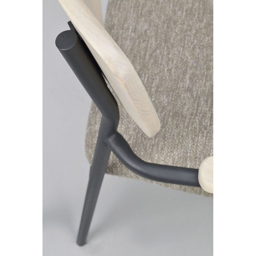 MAYMONT Esszimmerstuhl Weiß pigmentiert/dunkelbeige/schwarz 59x53x83cm - ZEN ZONE