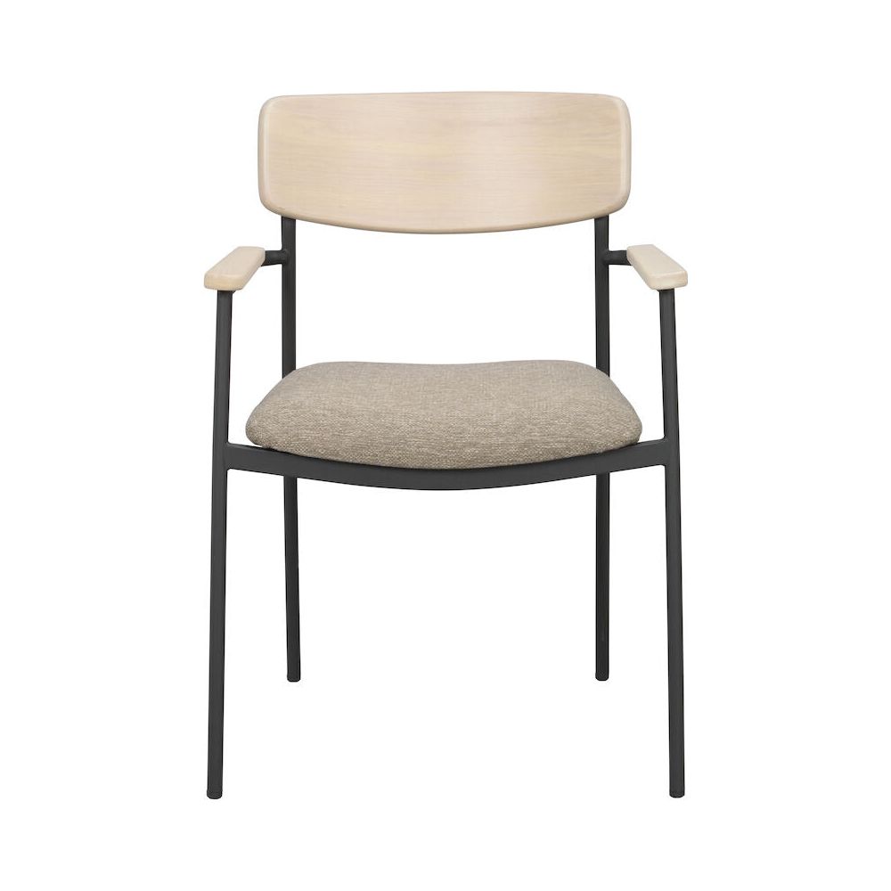 MAYMONT Esszimmerstuhl Weiß pigmentiert/dunkelbeige/schwarz 59x53x83cm - ZEN ZONE