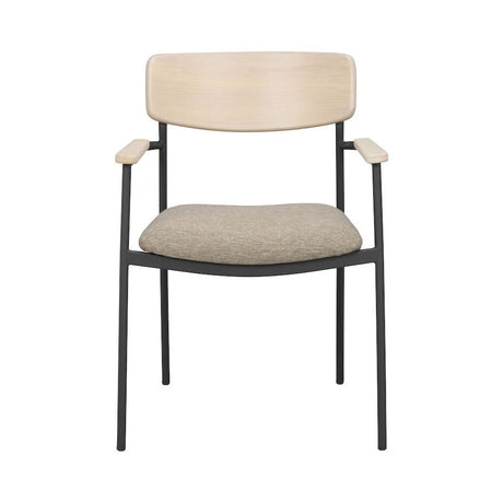 MAYMONT Esszimmerstuhl Weiß pigmentiert/dunkelbeige/schwarz 59x53x83cm - ZEN ZONE