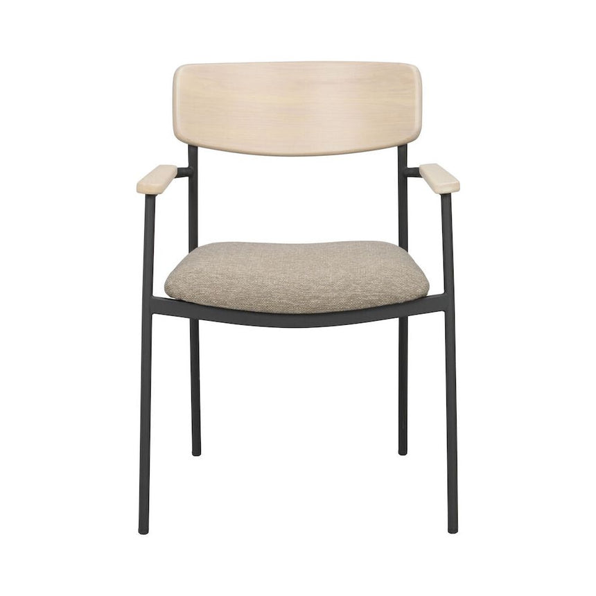 MAYMONT Esszimmerstuhl Weiß pigmentiert/dunkelbeige/schwarz 59x53x83cm - ZEN ZONE