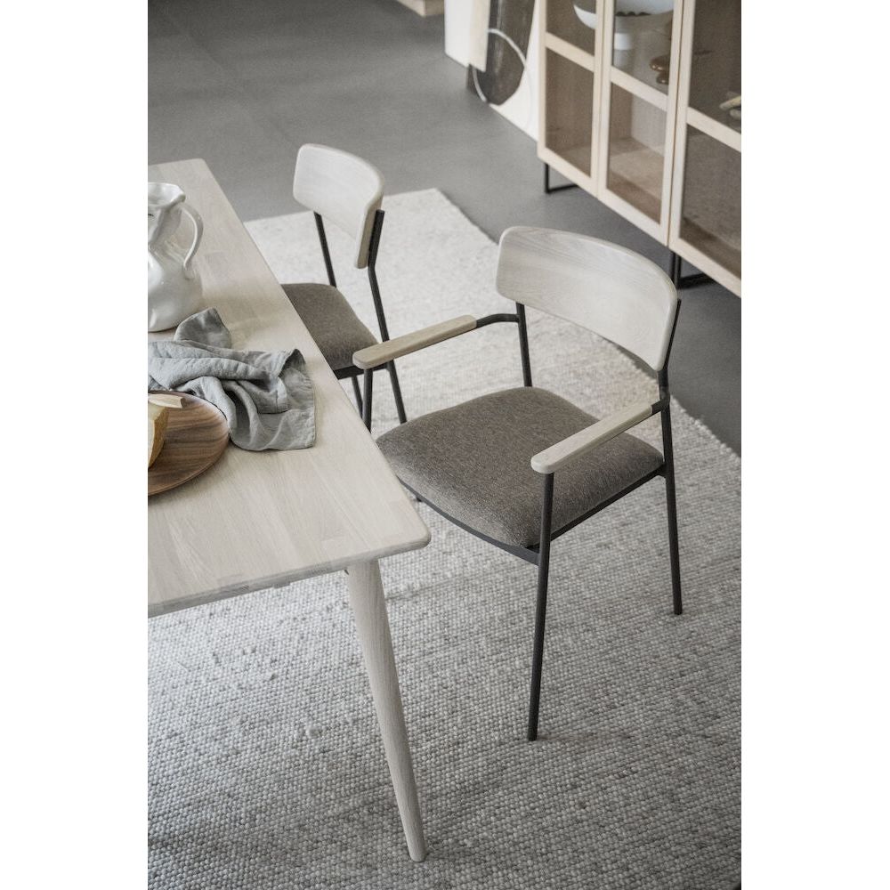 MAYMONT Esszimmerstuhl Weiß pigmentiert/dunkelbeige/schwarz 59x53x83cm - ZEN ZONE