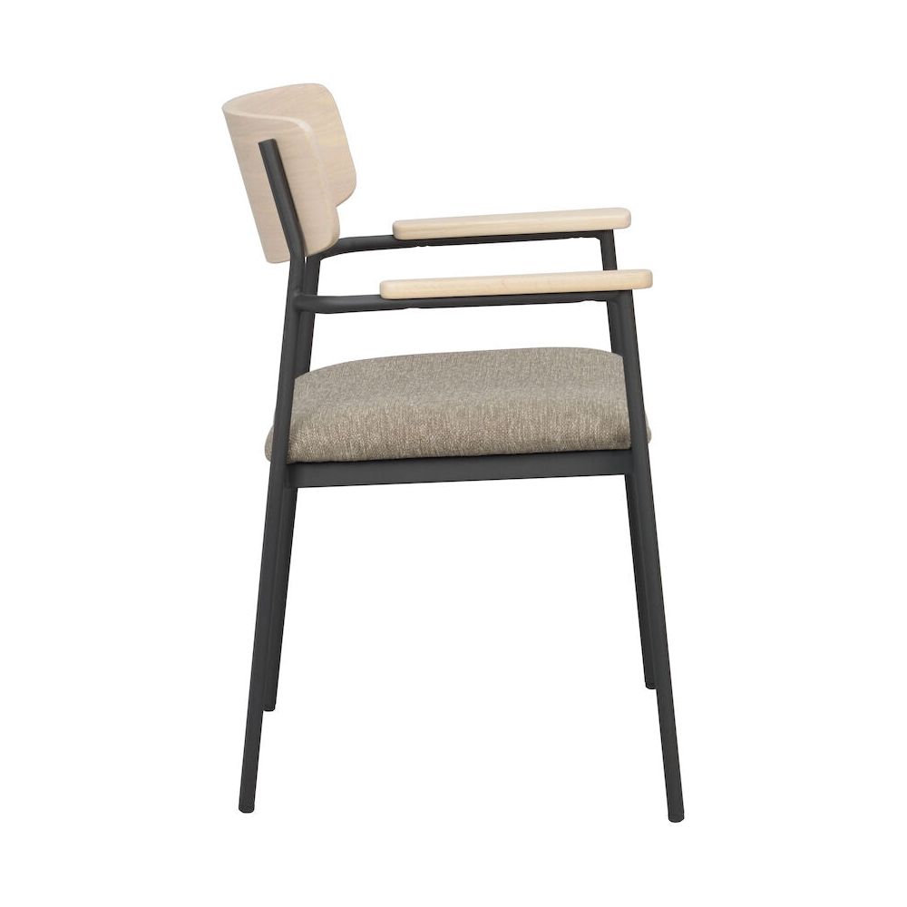 MAYMONT Esszimmerstuhl Weiß pigmentiert/dunkelbeige/schwarz 59x53x83cm - ZEN ZONE