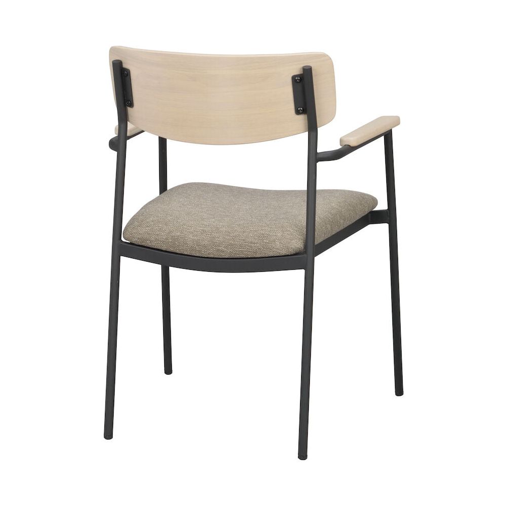 MAYMONT Esszimmerstuhl Weiß pigmentiert/dunkelbeige/schwarz 59x53x83cm - ZEN ZONE