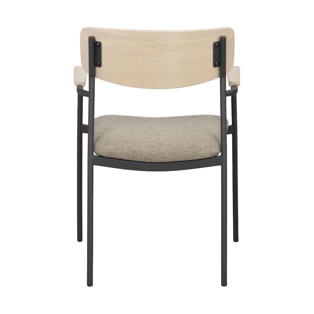 MAYMONT Esszimmerstuhl Weiß pigmentiert/dunkelbeige/schwarz 59x53x83cm - ZEN ZONE
