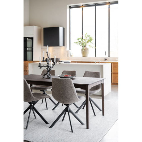 DUNMORE Essstuhl Dunkelbeige/schwarz 46x60x82cm - ZEN ZONE Furniture