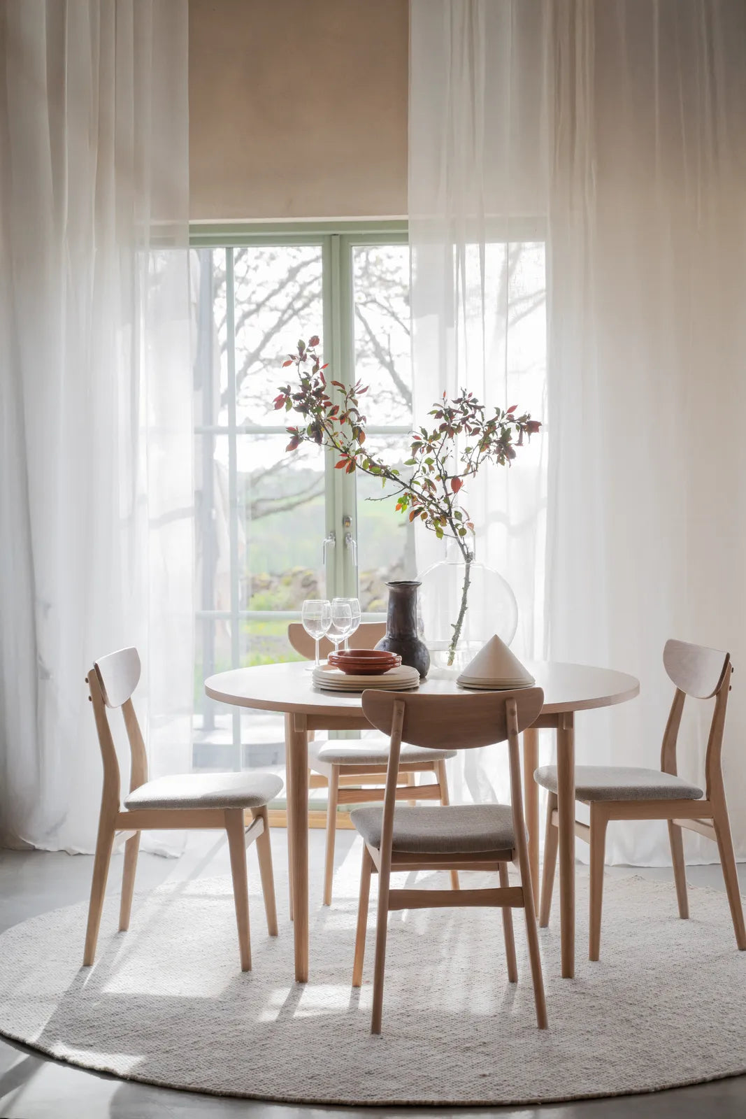FAIRMOUNT Esstisch Beige/Weiß pigmentiert 120x120x75cm