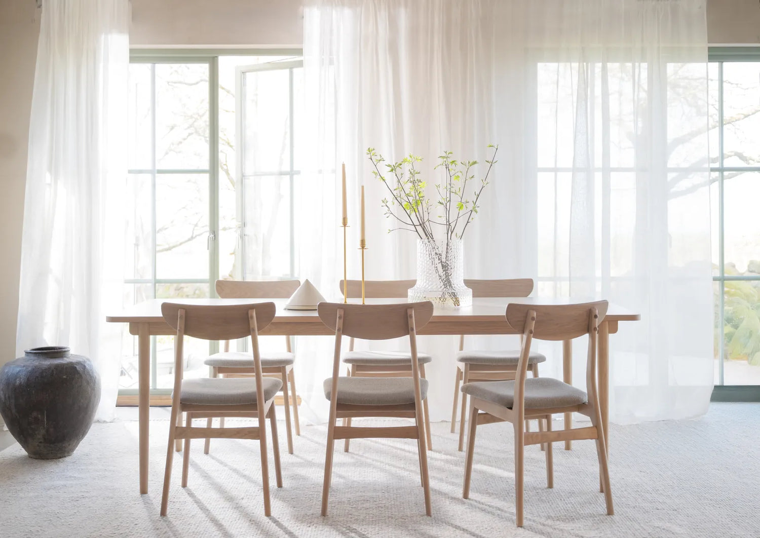 FAIRMOUNT Esstisch Beige/Weiß pigmentiert 220x95x75cm - ZEN ZONE Furniture