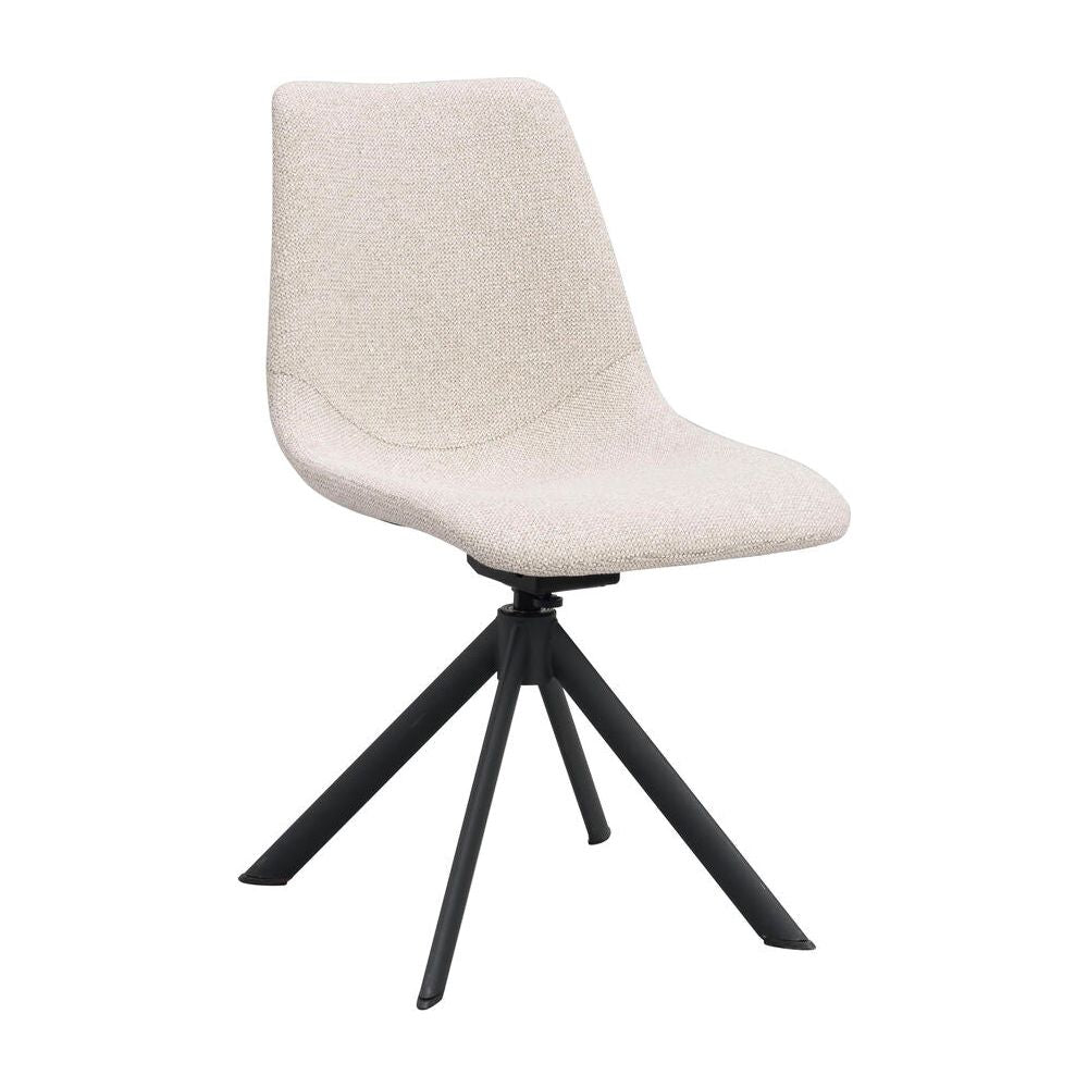 DUNMORE Essstuhl Hellbeige/Schwarz 46x60x82cm - ZEN ZONE Furniture