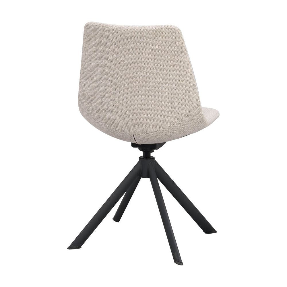 DUNMORE Essstuhl Hellbeige/Schwarz 46x60x82cm - ZEN ZONE Furniture