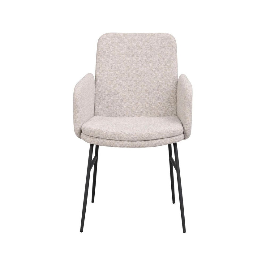 CONKLIN Essstuhl Hellbeige/Schwarz 54x61x87cm - ZEN ZONE Furniture