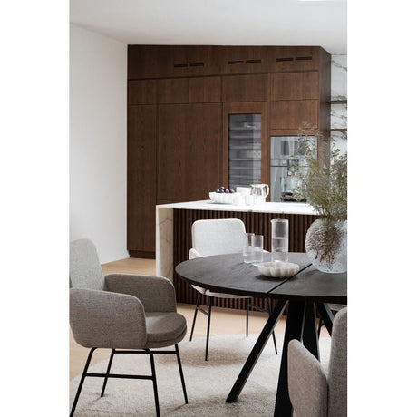 CONKLIN Essstuhl Hellbeige/Schwarz 54x61x87cm - ZEN ZONE Furniture