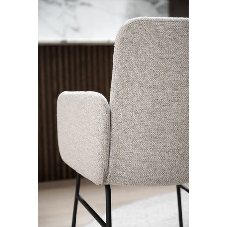 CONKLIN Essstuhl Hellbeige/Schwarz 54x61x87cm - ZEN ZONE Furniture