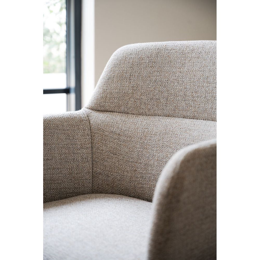 GLADSTONE Essstuhl Hellbeige/Schwarz 56x61x84cm - ZEN ZONE Furniture