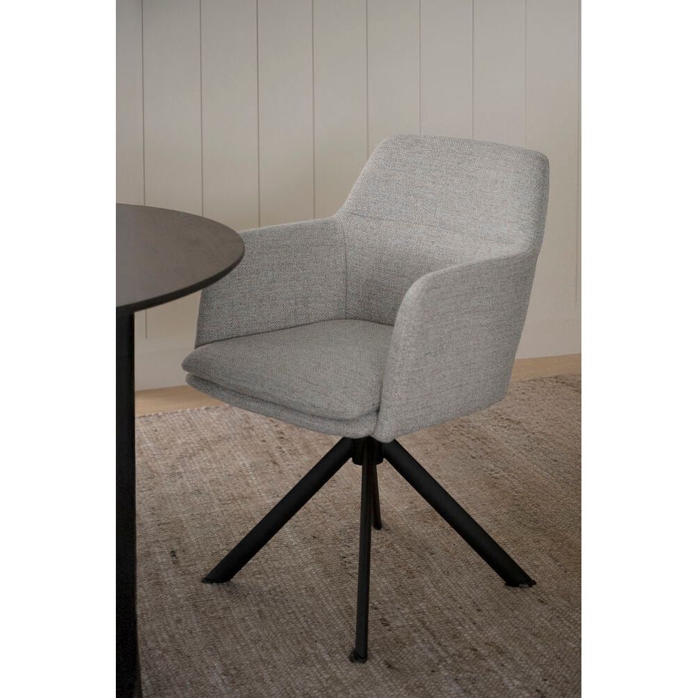 GLADSTONE Essstuhl Hellbeige/Schwarz 56x61x84cm - ZEN ZONE Furniture