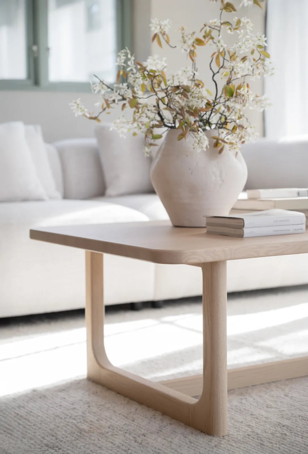 DRISCOLL Couchtisch aus Eiche Weiß pigmentiert 160x70x41cm - ZEN ZONE Furniture