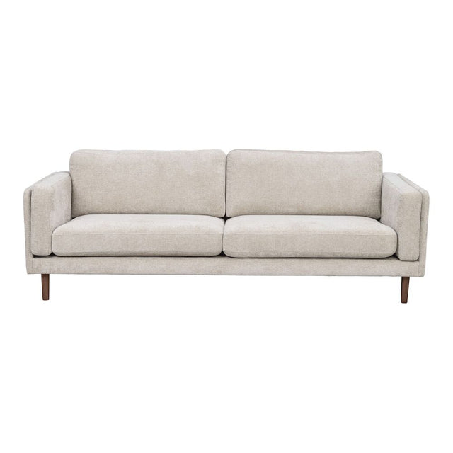 BRADEN 3-Sitzer-Sofa Hellbeige/Braun 216x87x78cm - ZEN ZONE