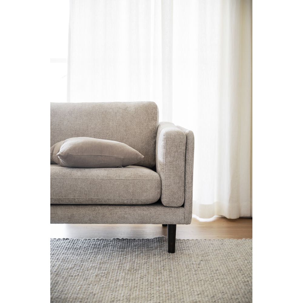 BRADEN 3-Sitzer-Sofa Hellbeige/Braun 216x87x78cm - ZEN ZONE