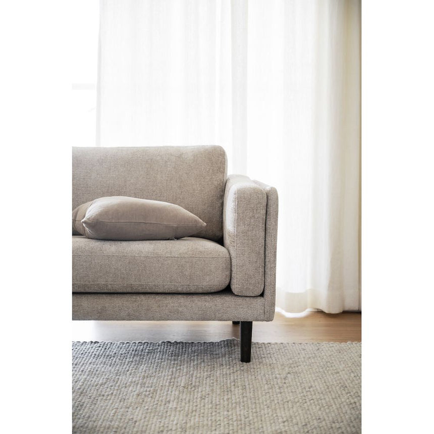 BRADEN 3-Sitzer-Sofa Hellbeige/Braun 216x87x78cm - ZEN ZONE