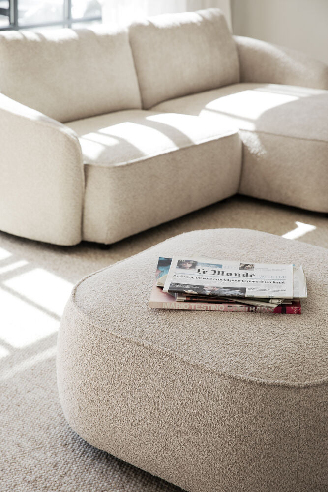 NORRIS Pouf Anna #2 hellbeige 89x89x43cm - ZEN ZONE Furniture
