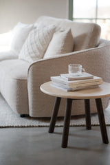 TARANSAY Couchtisch Rund Beige/braun 60x60x40cm - ZEN ZONE Furniture