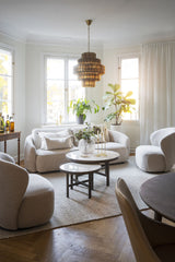 MARSDEN Couchtisch Rund Beige/braun 90x90x45cm - ZEN ZONE Furniture