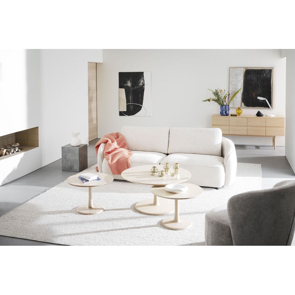 HOBART Couchtisch Weiß pigmentiert 90x90x45cm - ZEN ZONE