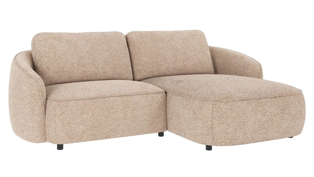 NORRIS 3-Sitzer Sofa Chaise Longue Rechts Anna #2 hellbeige 226x162x80cm - ZEN ZONE Furniture