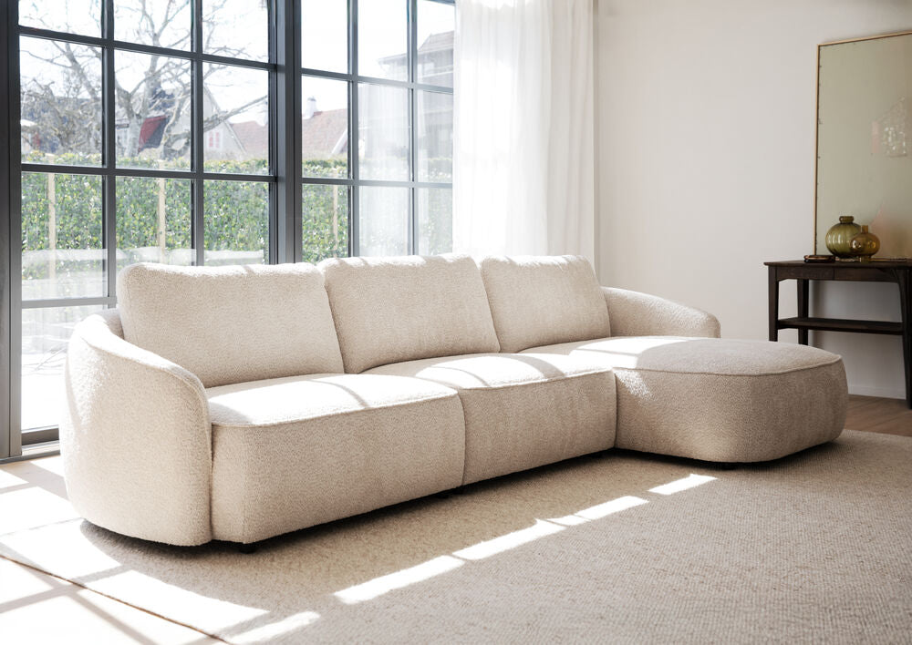 NORRIS 4-Sitzer Sofa Chaise Longue Rechts Anna #2 hellbeige 319x162x80cm - ZEN ZONE Furniture