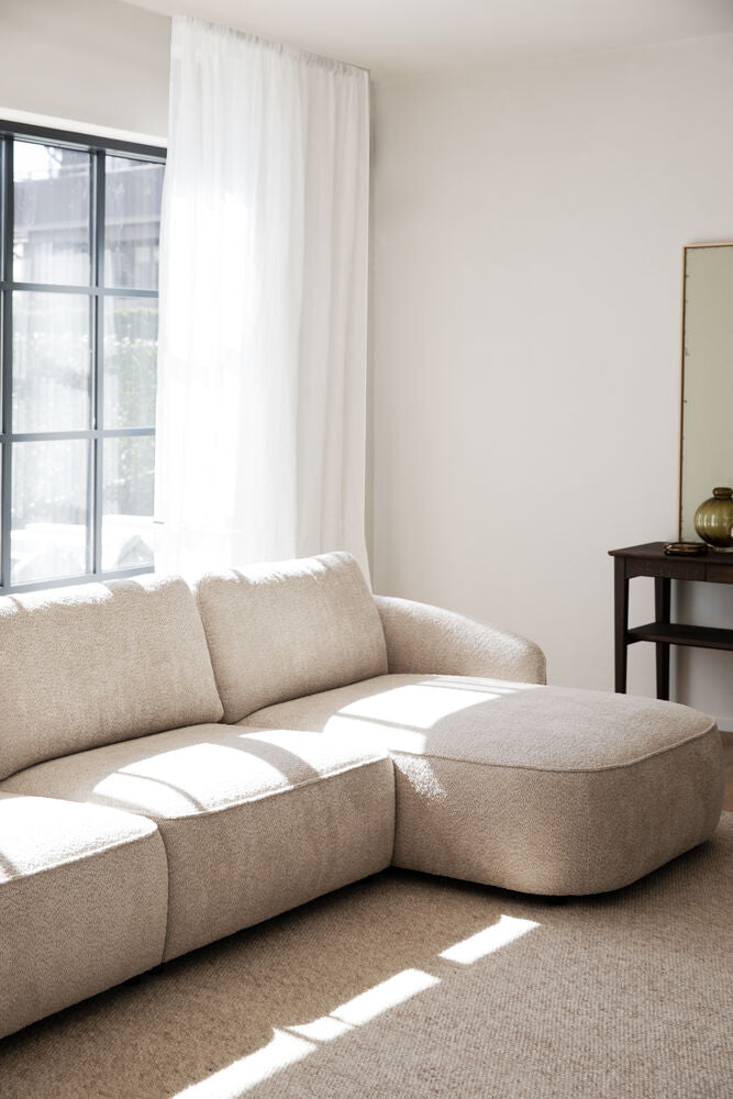 NORRIS 4-Sitzer Sofa Chaise Longue Rechts Anna #2 hellbeige 319x162x80cm - ZEN ZONE Furniture