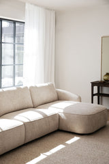 NORRIS 4-Sitzer Sofa Chaise Longue Rechts Anna #2 hellbeige 319x162x80cm - ZEN ZONE Furniture