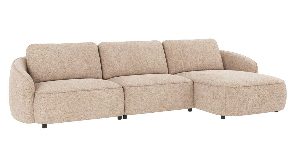 NORRIS 4-Sitzer Sofa Chaise Longue Rechts Anna #2 hellbeige 319x162x80cm - ZEN ZONE Furniture