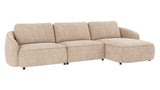 NORRIS 4-Sitzer Sofa Chaise Longue Rechts Anna #2 hellbeige 319x162x80cm - ZEN ZONE Furniture