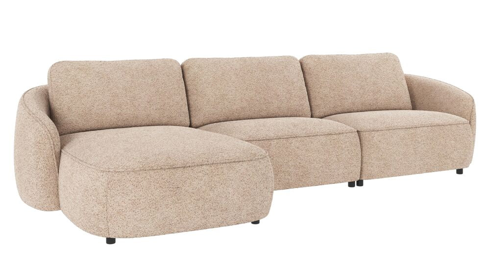 NORRIS 4-Sitzer Sofa Chaise Longue Links Anna #2 hellbeige 319x162x80cm - ZEN ZONE Furniture