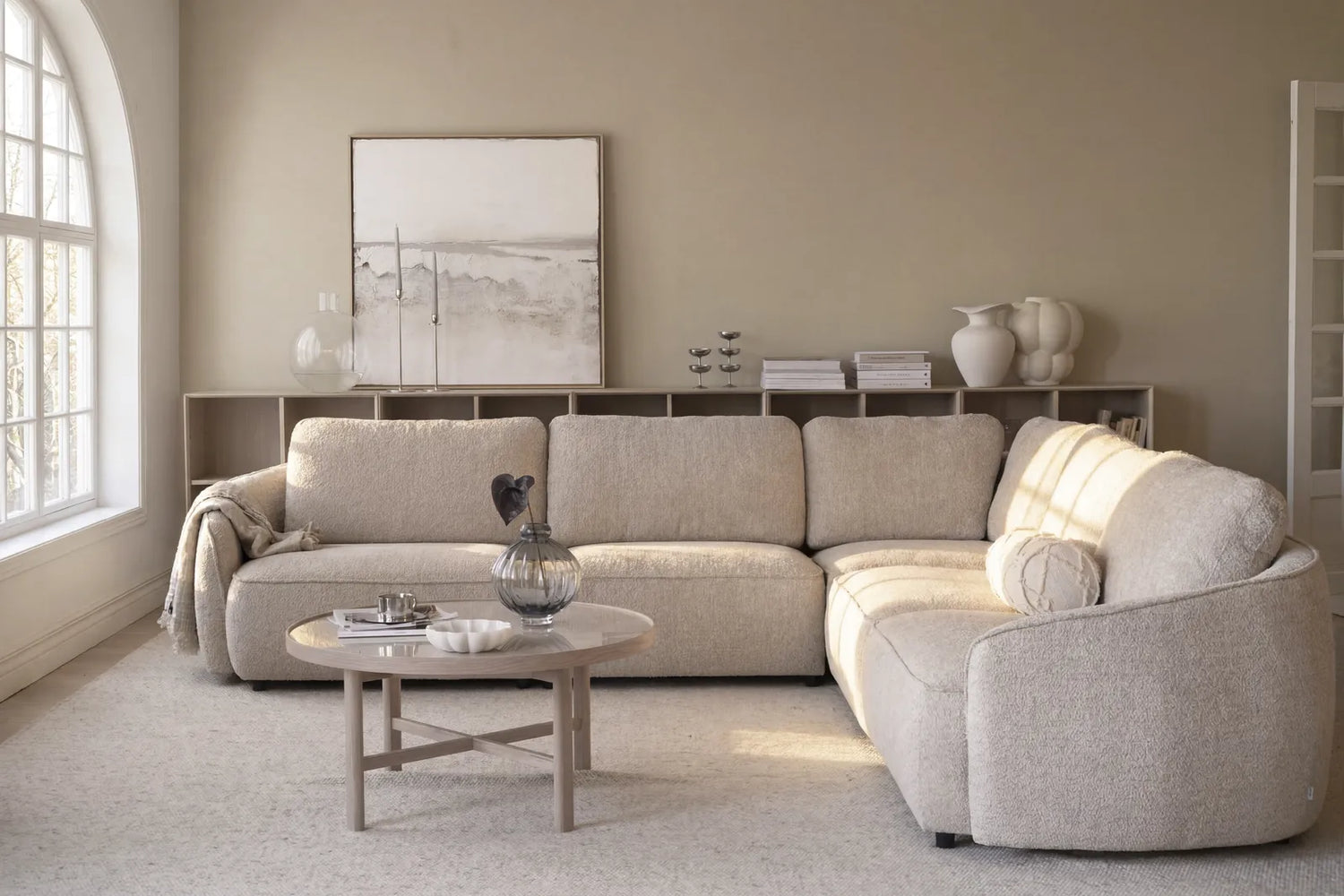 Ecksofa NORRIS, Anna #2 light beige, 309x309x80 cm