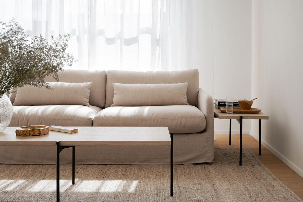 PEYTON 3-Sitzer Sofa Ursula #282 hellbeige 213x103x82cm - ZEN ZONE Furniture