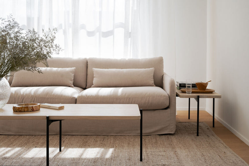 PEYTON 3-Sitzer Sofa Ursula #282 hellbeige 213x103x82cm - ZEN ZONE Furniture
