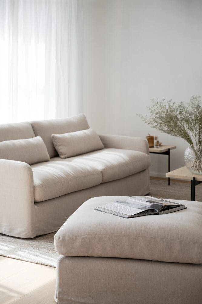 PEYTON Pouf Ursula #282 beige 90x90x49cm - ZEN ZONE Furniture