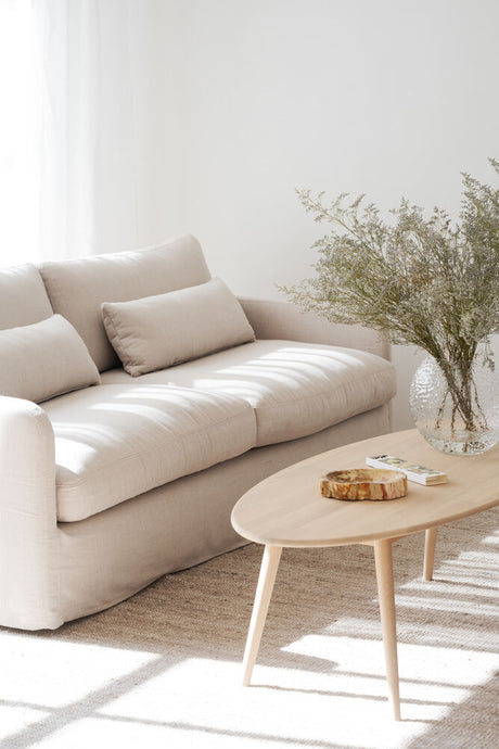 PEYTON 3-Sitzer Sofa Ursula #282 hellbeige 213x103x82cm - ZEN ZONE Furniture