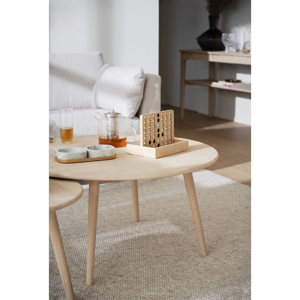 TOMPKINS Couchtisch Rund Weiß pigmentiert 90x90x45cm - ZEN ZONE Furniture