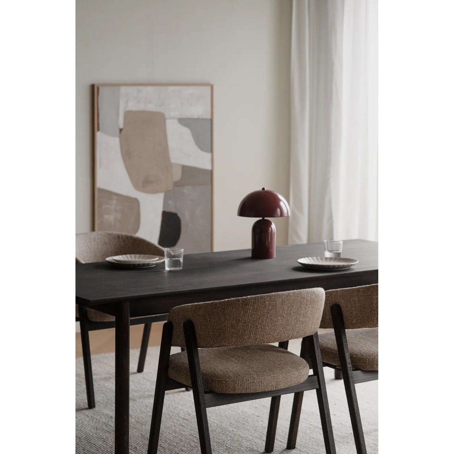 BARNABY Essstuhl aus Eiche und Stoff, 2er-Pack - ZEN ZONE Furniture