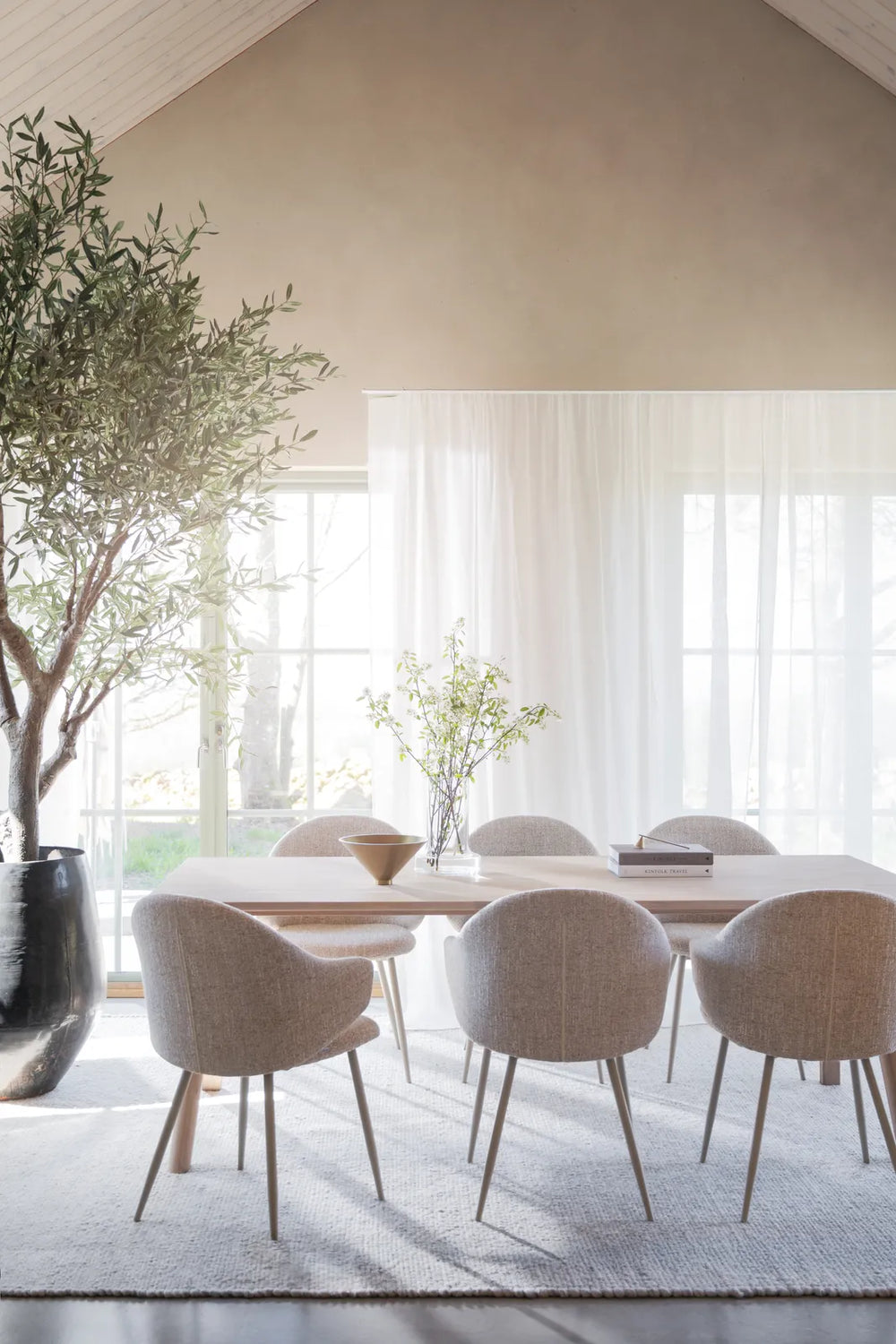 DRAKE Essstuhl Beige 60x58x83cm - ZEN ZONE Furniture