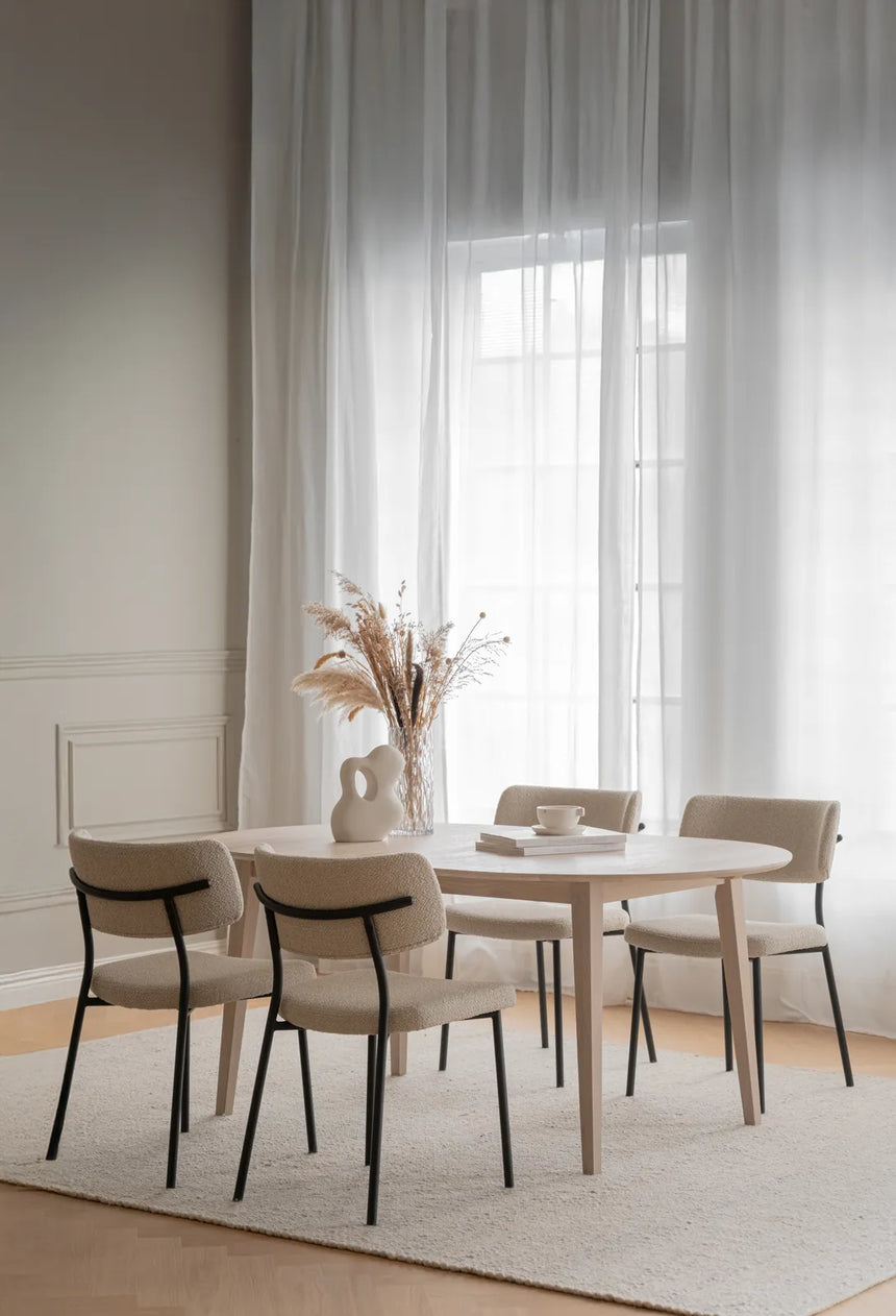 HERBSTER Essstuhl Beige/schwarz 56x50x82cm - ZEN ZONE Furniture
