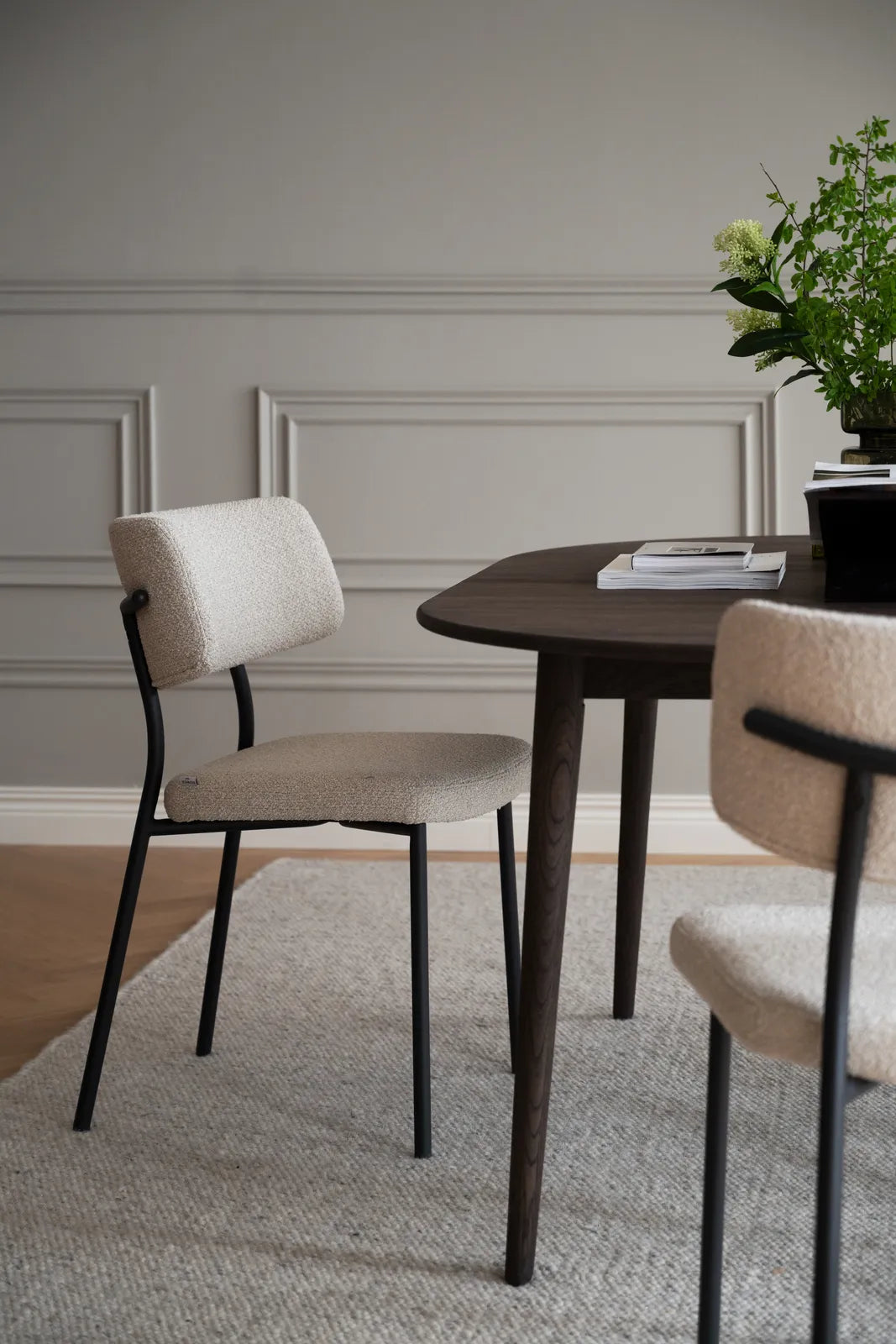 HERBSTER Essstuhl Beige/schwarz 56x50x82cm